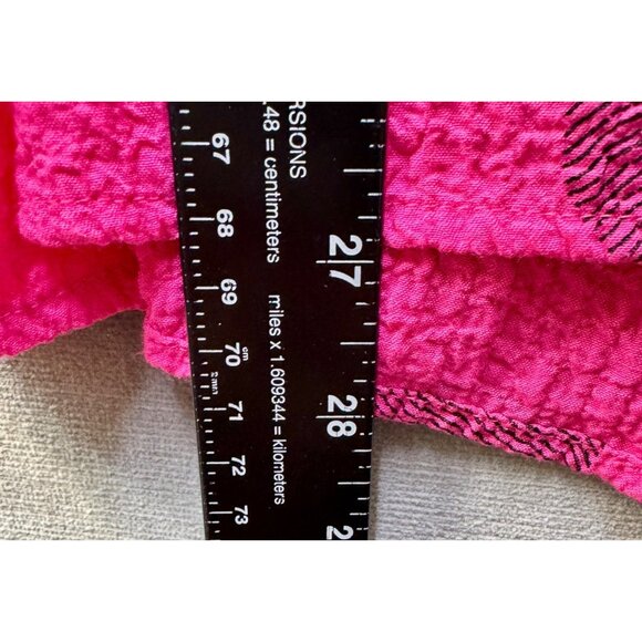 Ali Miles Crinkle Texture Pink Polka Dot Blouse With Button Accents Womens‎ S - Picture 6 of 11